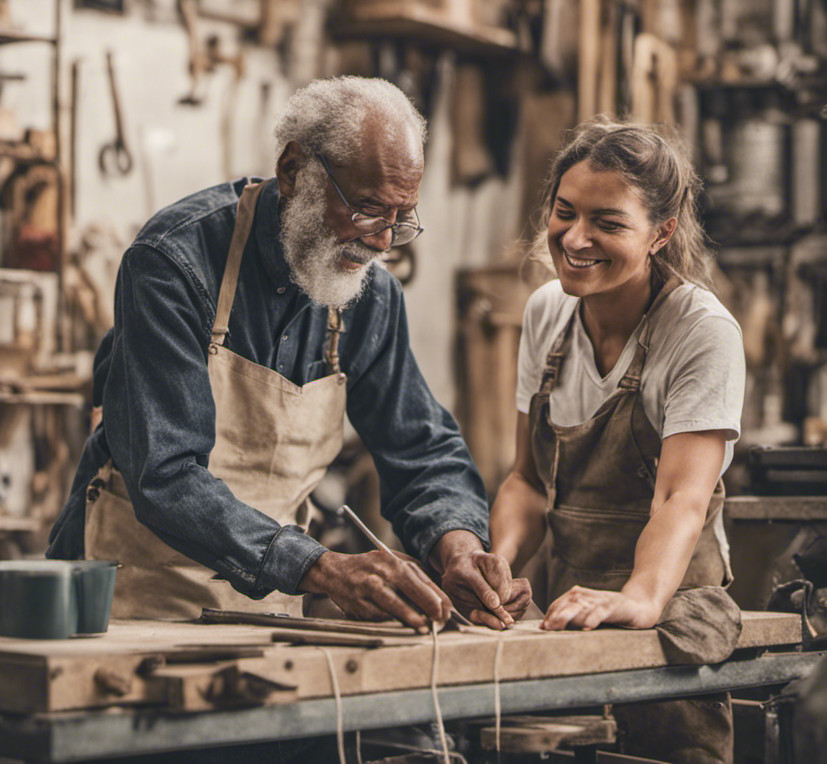artisan mentoring younger apprent